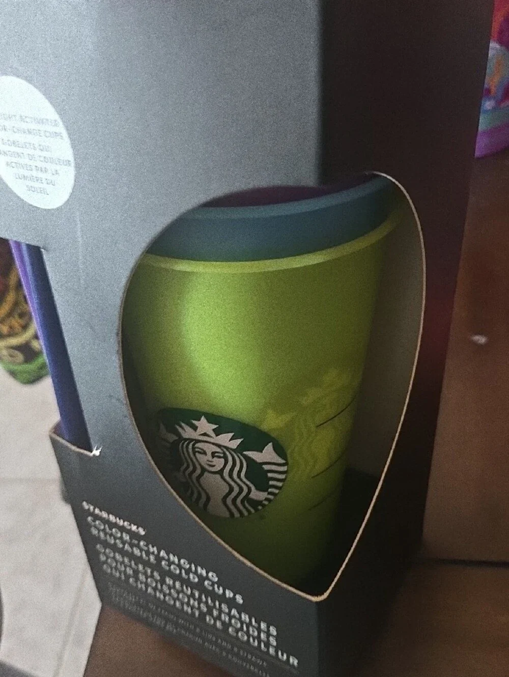 Starbucks Green Color-Changing Reusable Cold Cup Set
